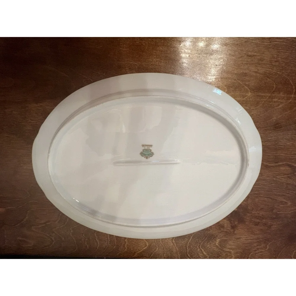 Kyoto China Regalia Floral Oval Platter Gold Trim Japan Vintage Discontinued